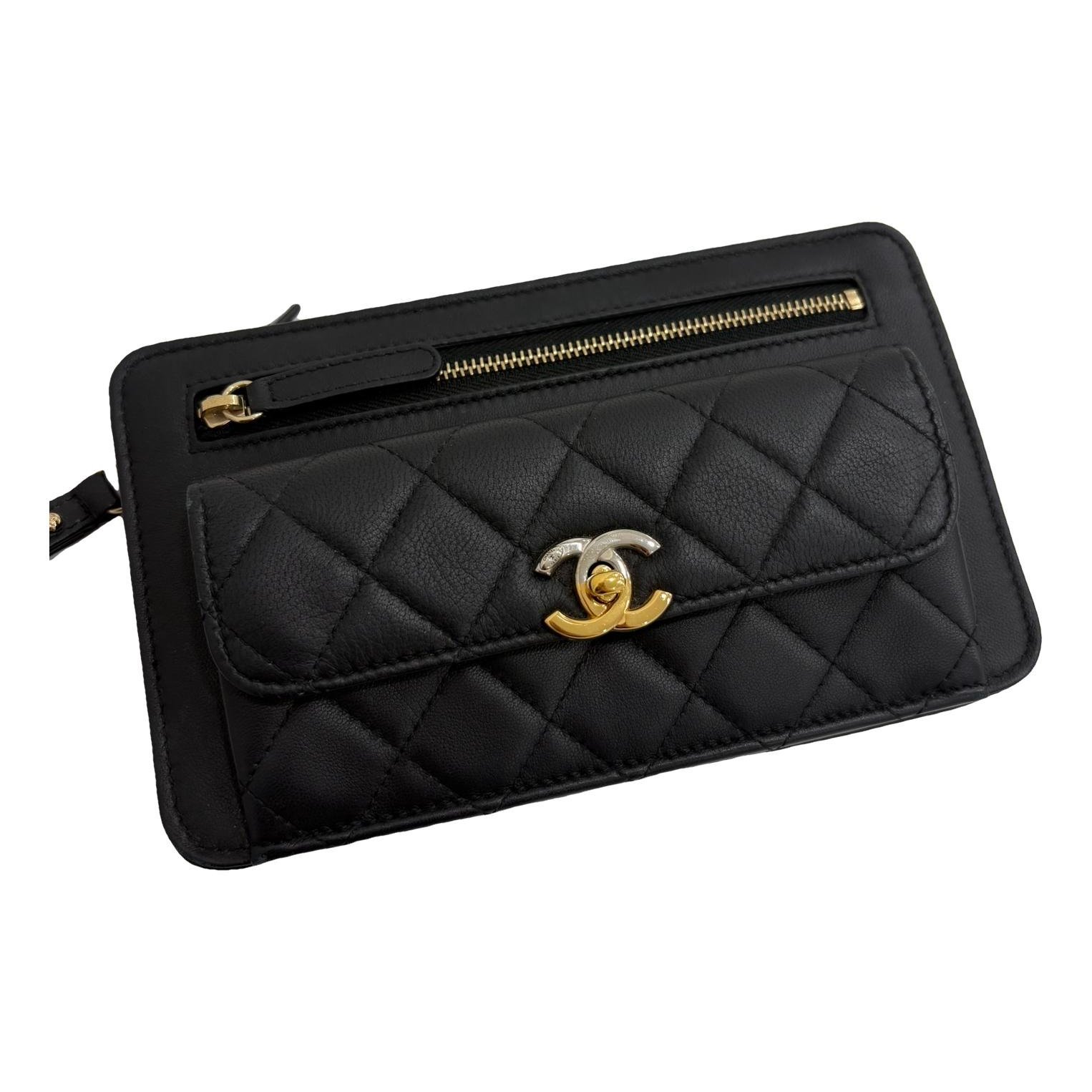 Leather clutch bag