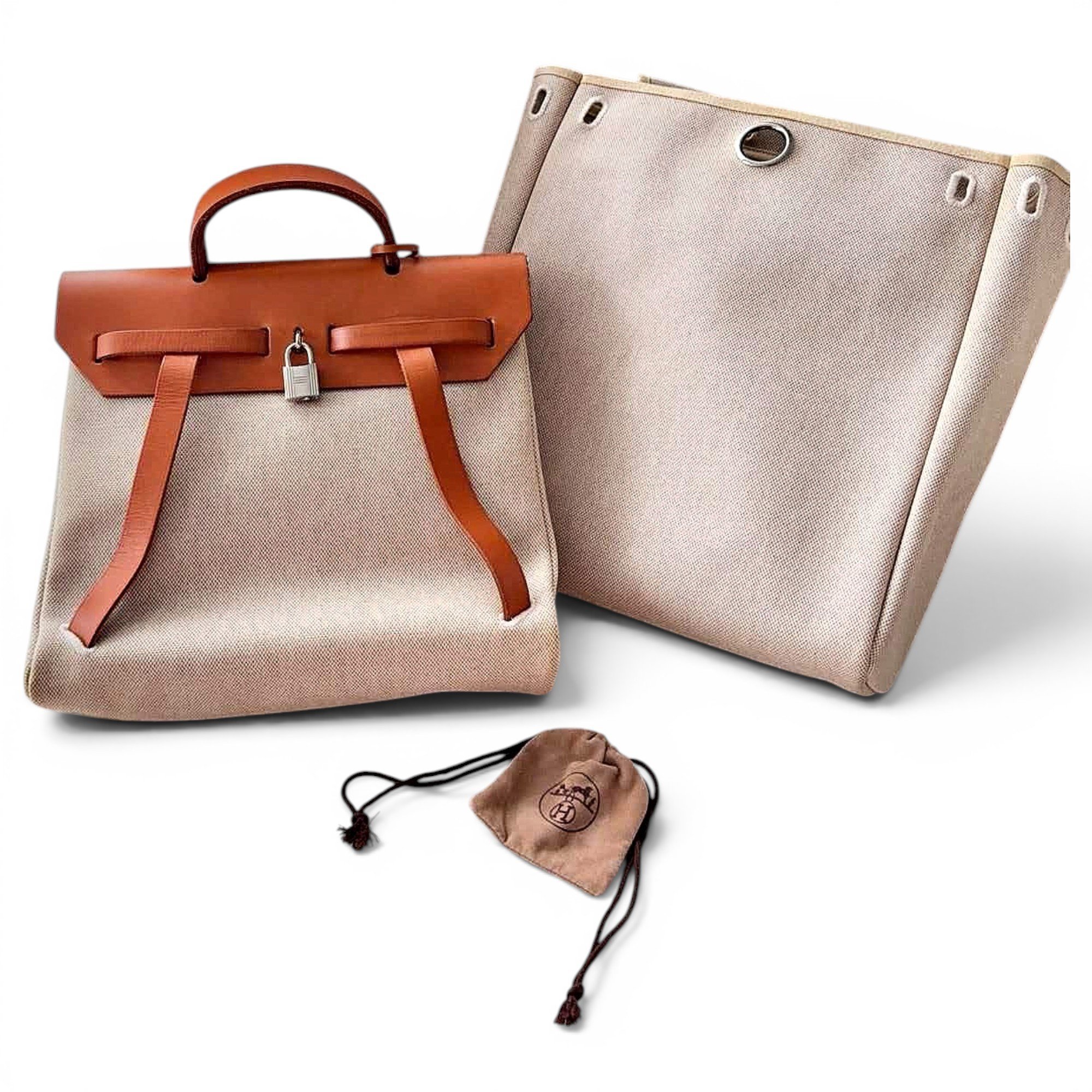 Hermes Herbag Handbag Beige