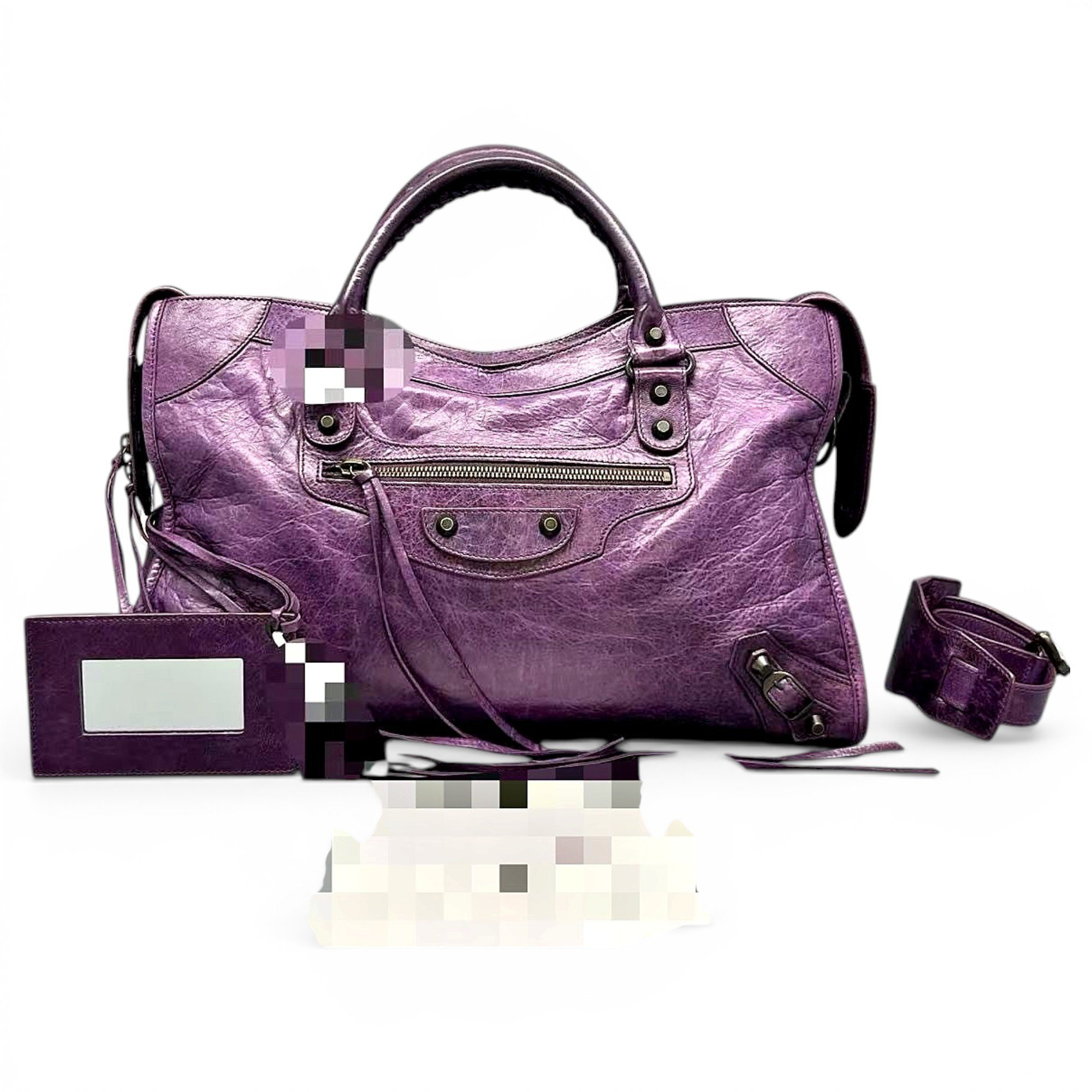 City leather handbag