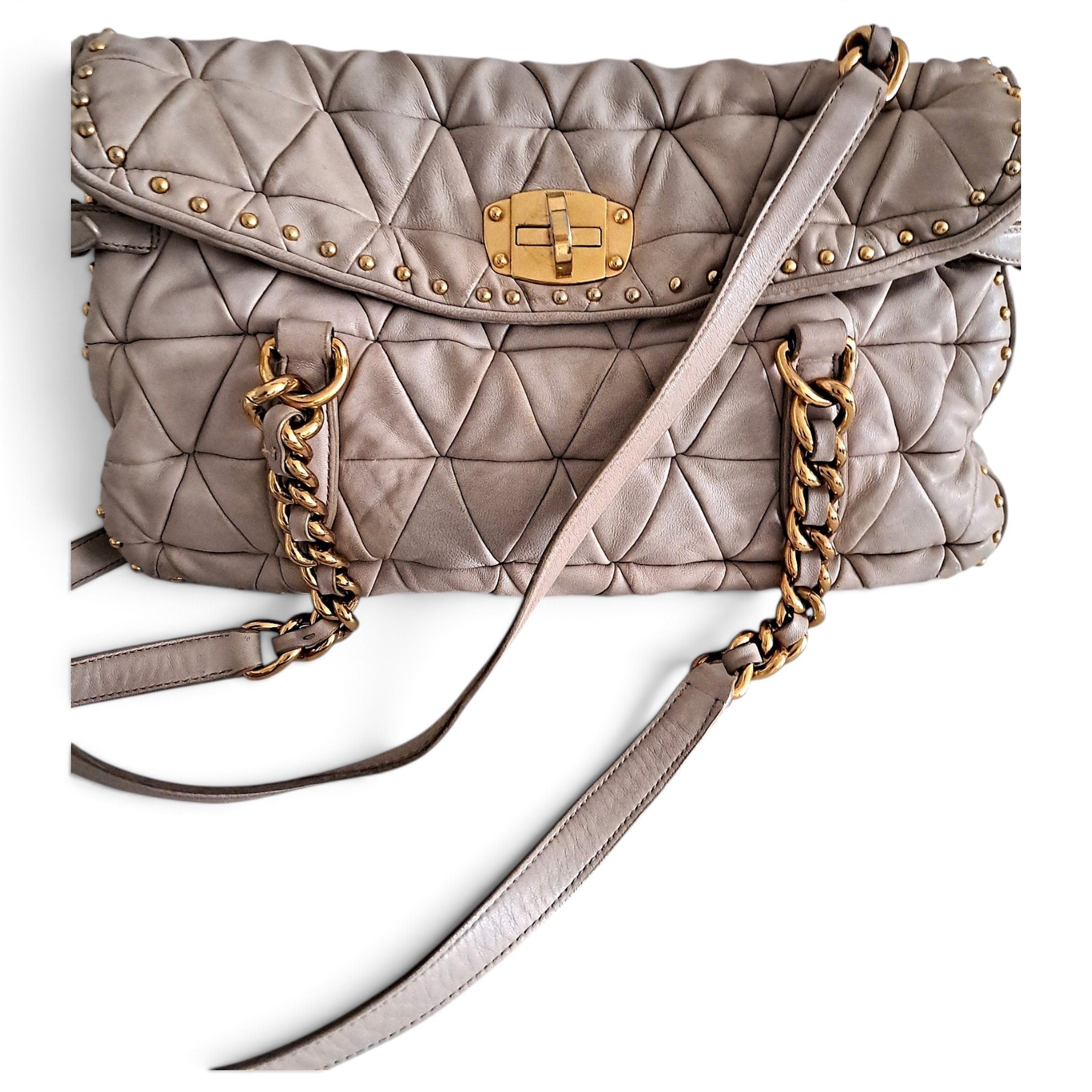 Matelassé leather handbag