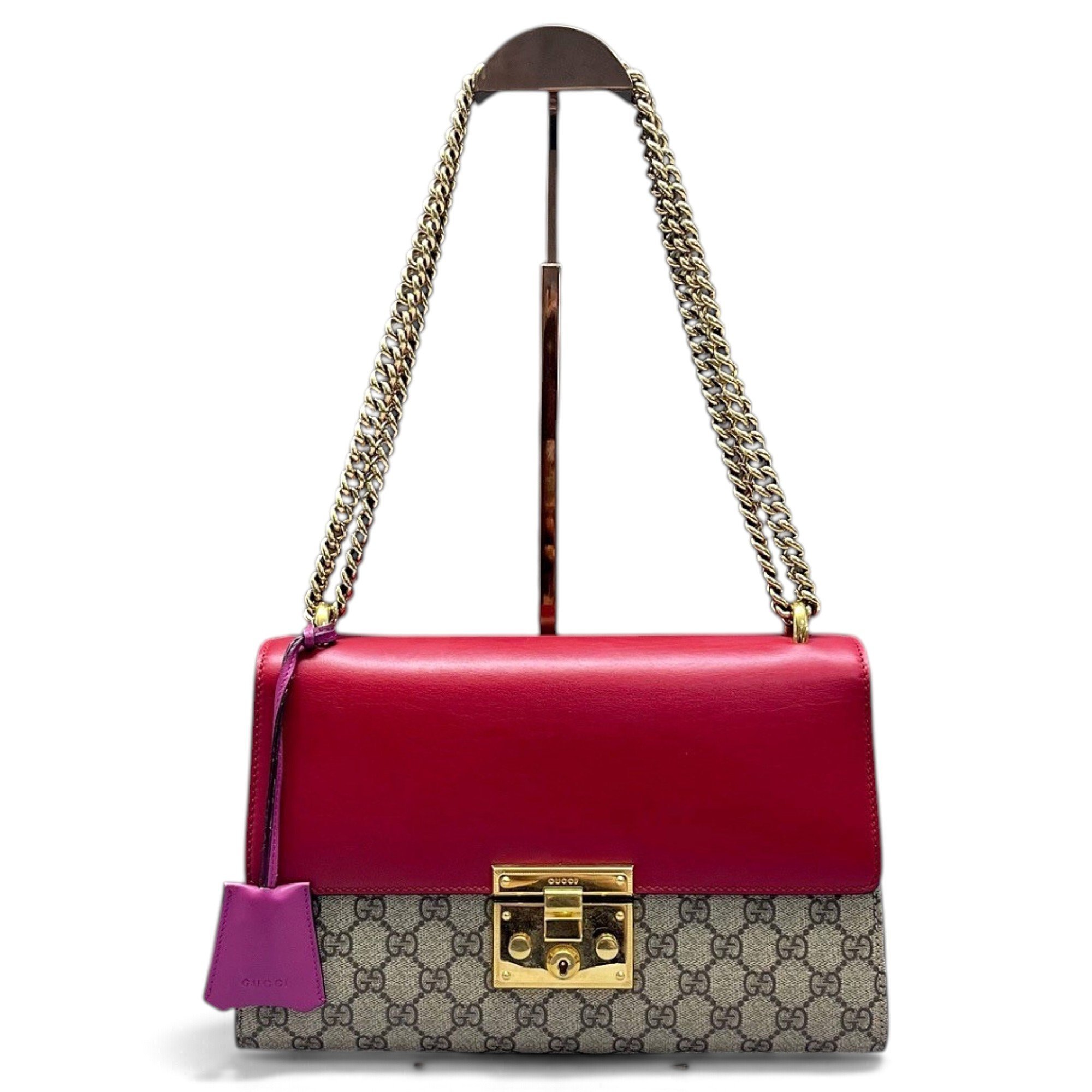 Padlock leather handbag