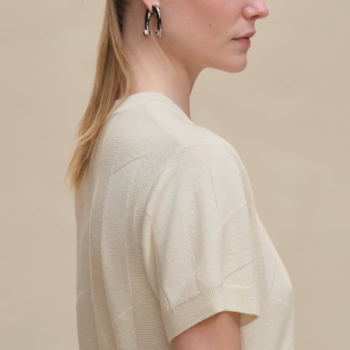 Blanc Naturel "H" Short-sleeve Sweater