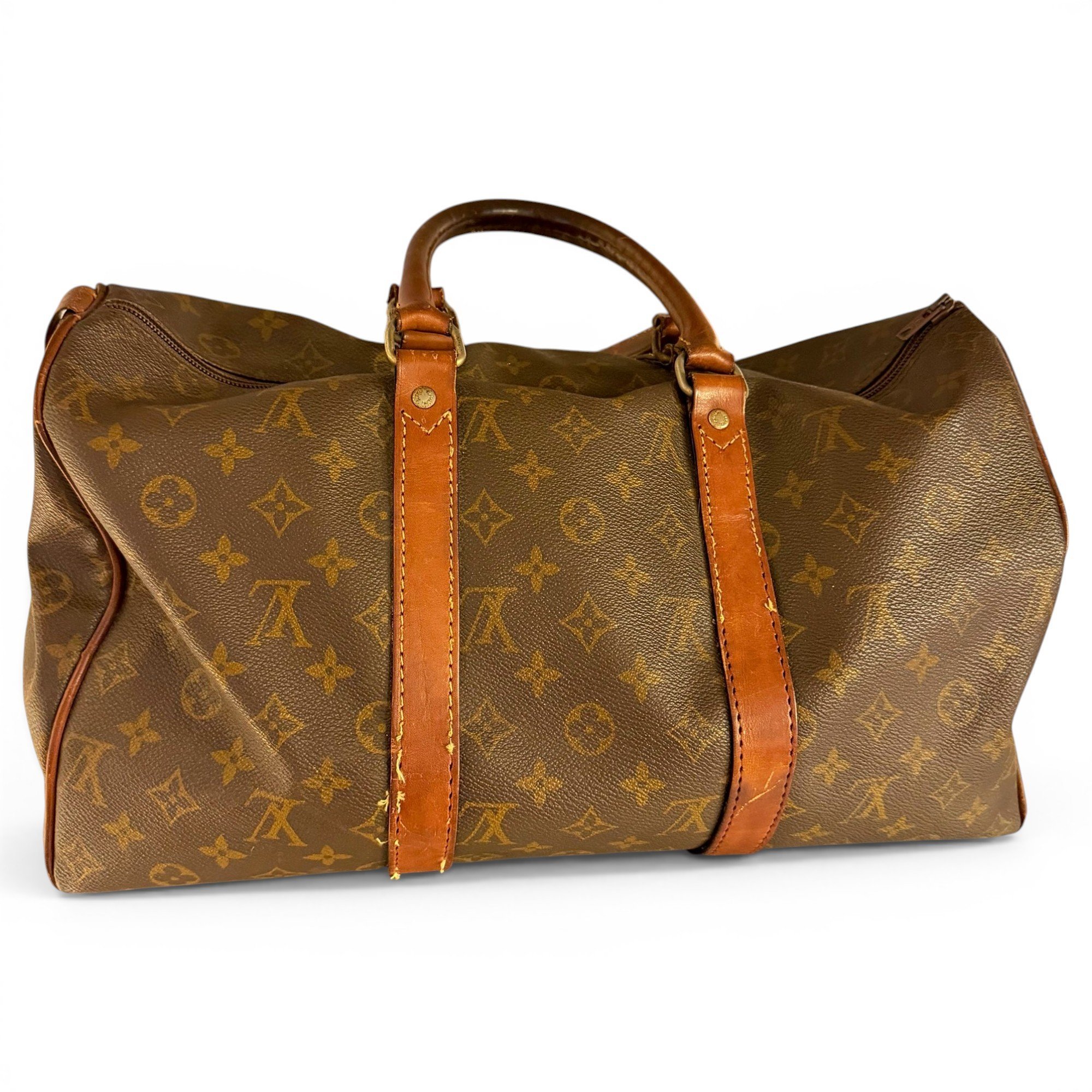 Keepall leather travel bag