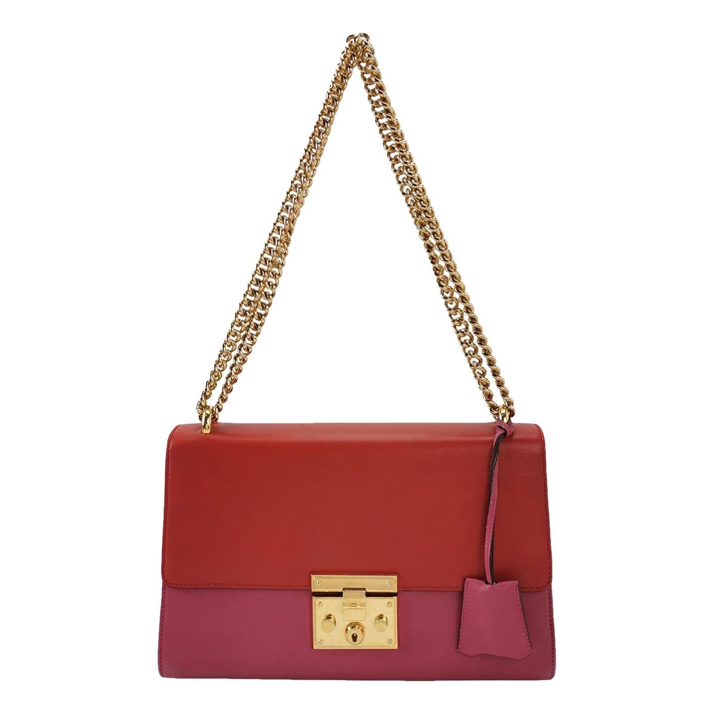 Padlock leather handbag