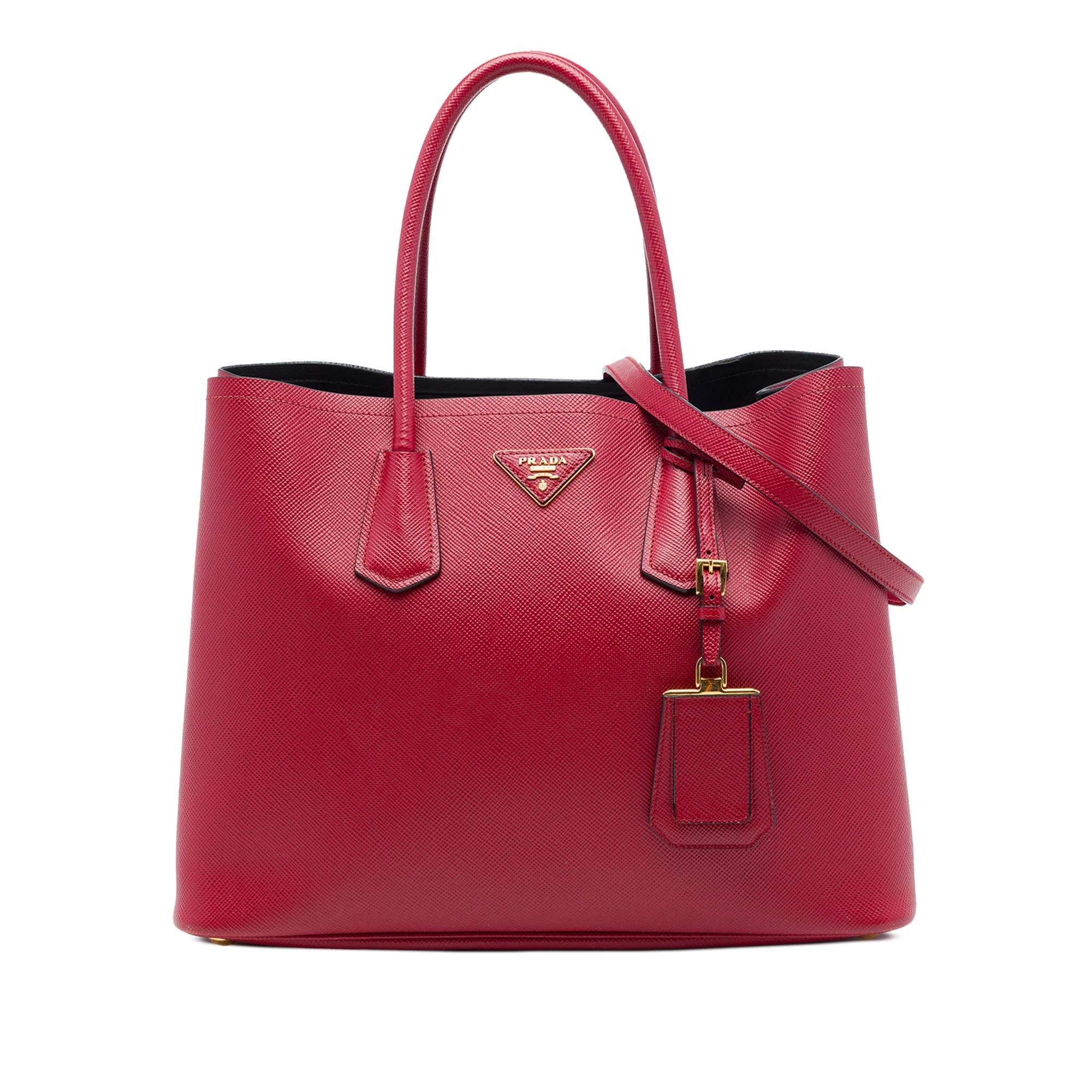Double leather handbag