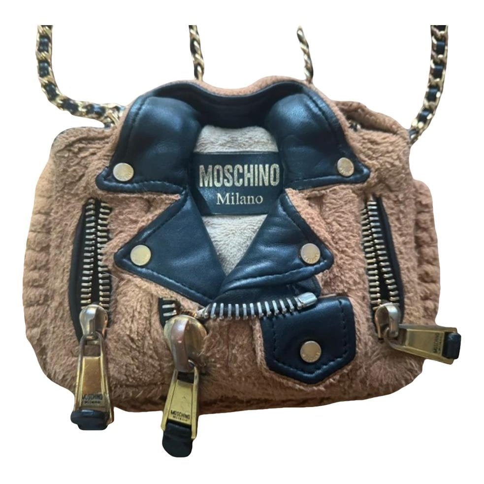 Biker faux fur handbag