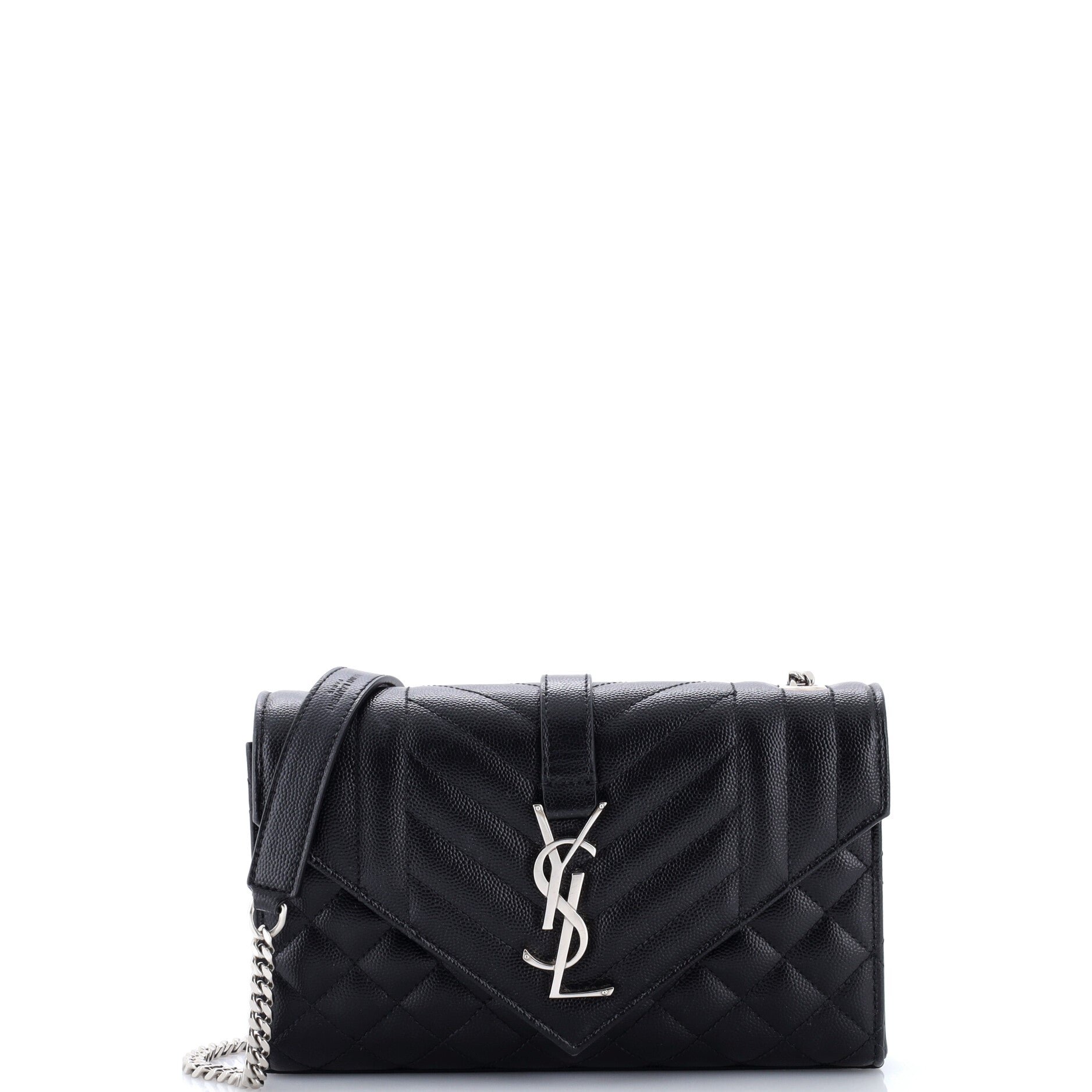 Classic Monogram Envelope Satchel Mixed Matelasse Leather Small