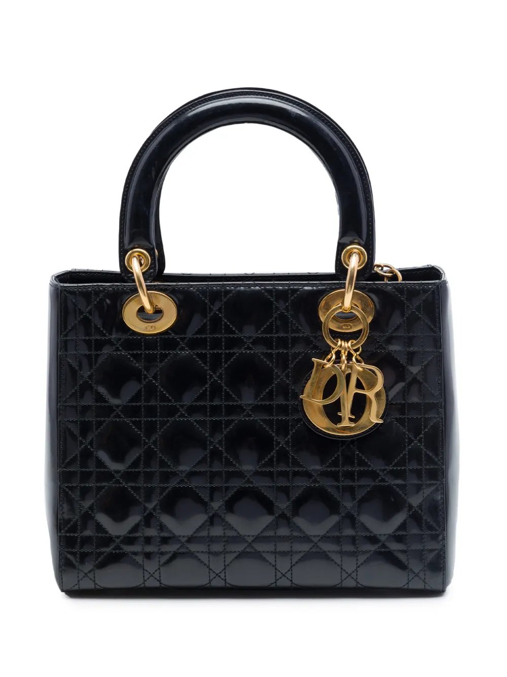 1997 Medium Patent Cannage Lady Dior satchel