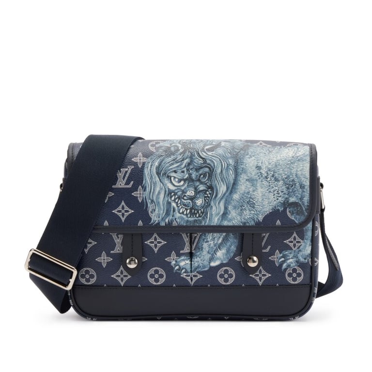 Louis Vuitton Blue Monogram Chapman Brothers Coated Canvas Savane PM Silver Hardware, 2017