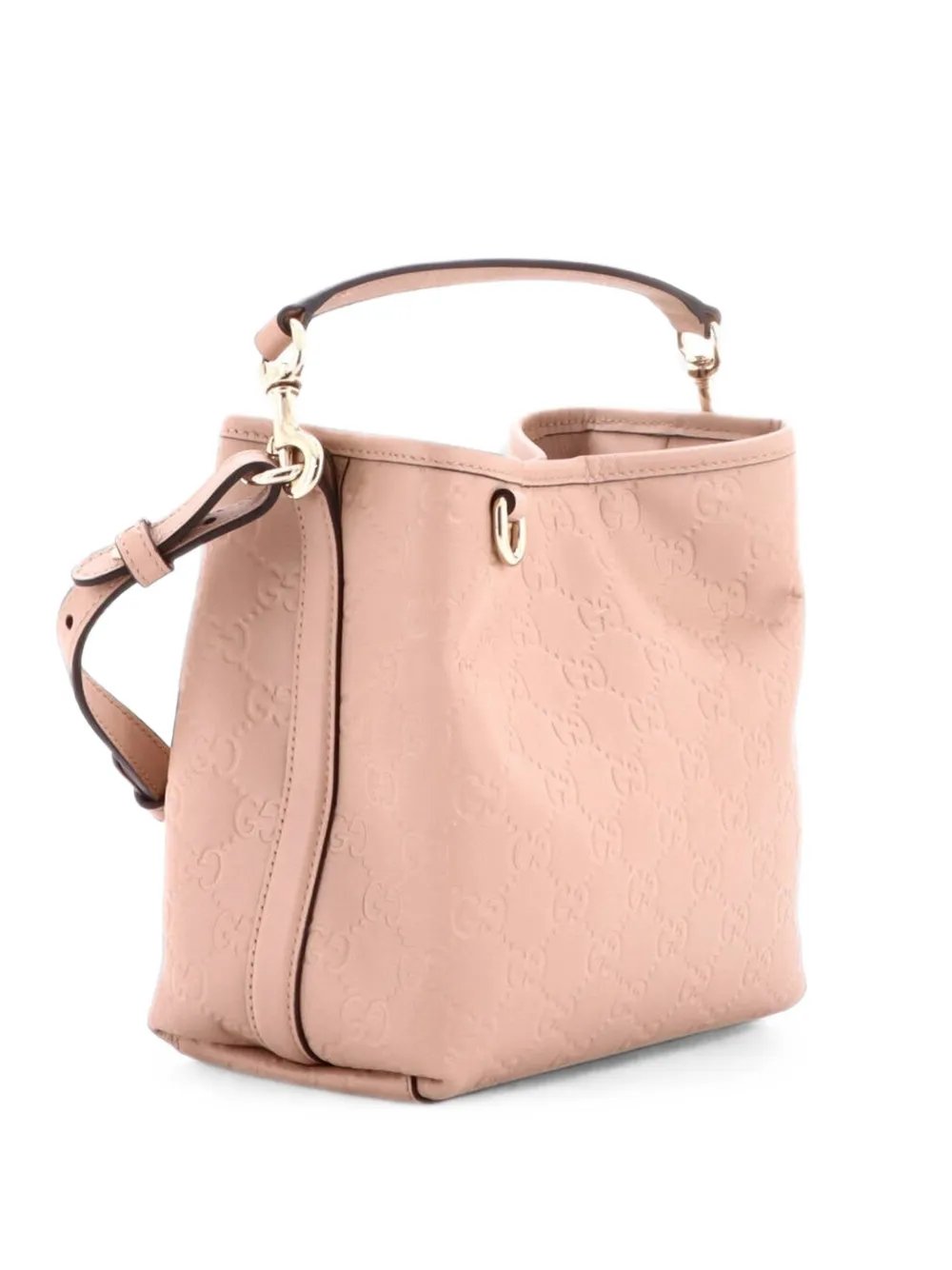 GG Emblem GG Embossed Leather Small bucket bag