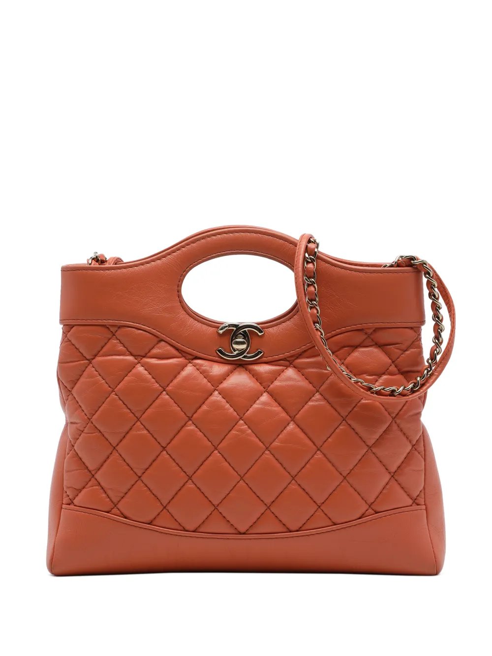 2021-2026 Mini Shiny Crumpled Calfskin 31 Shopping Bag satchel
