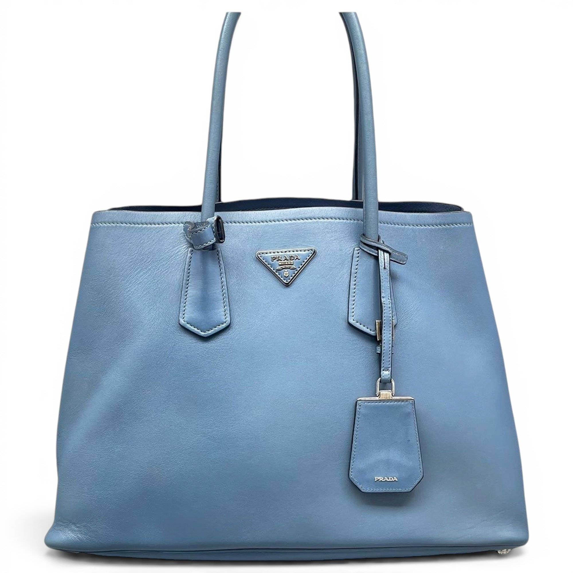 Double leather handbag