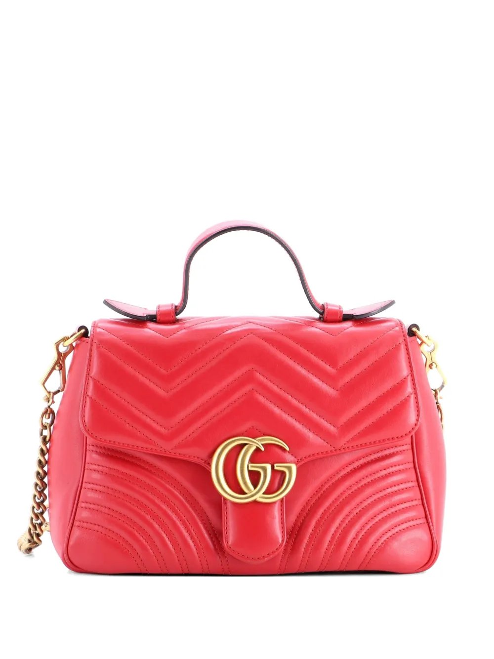 GG Marmont Top Handle Flap Bag Matelasse Leather Small satchel