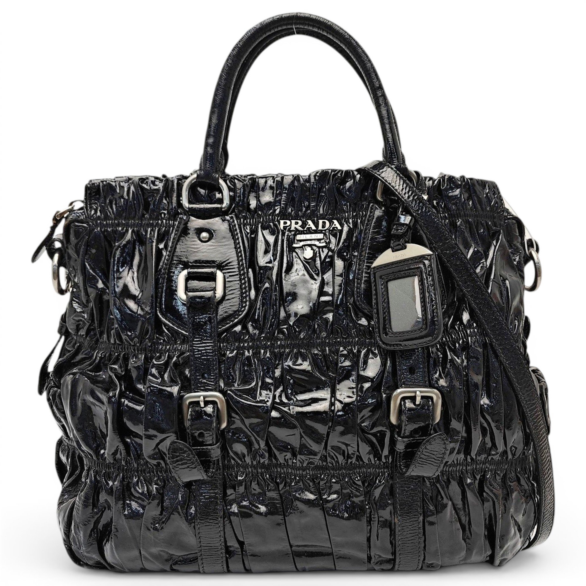 Patent leather handbag