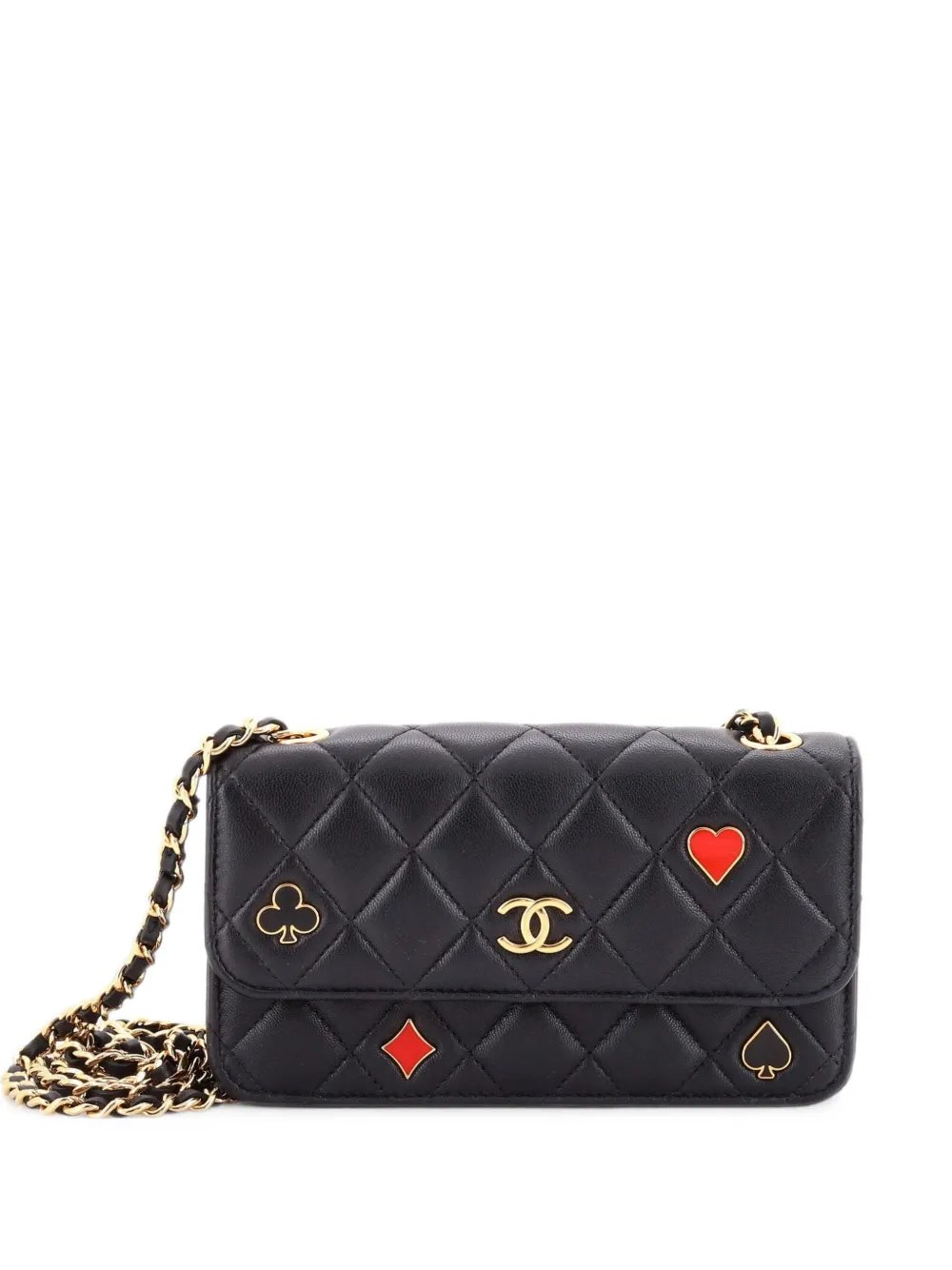 Chanel Coco Casino Flap Phone Holder with Chain Quilted Lambskin crossbody bag