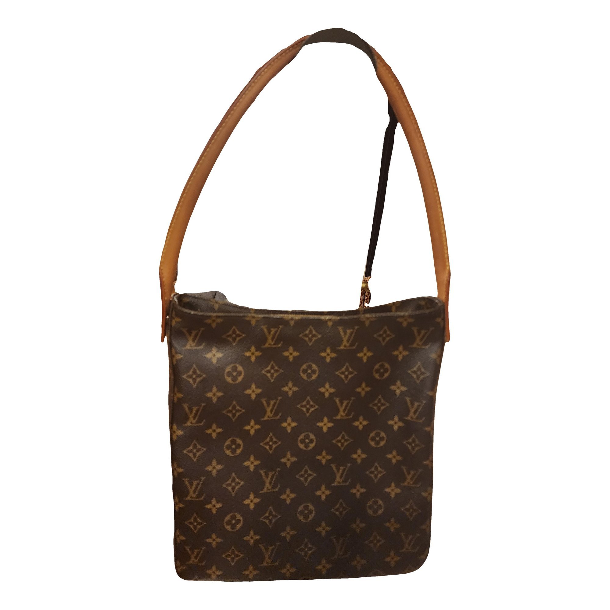 Looping leather handbag