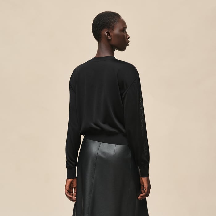 Noir "Ferronnerie Remix" Long-sleeve Twillaine Sweater