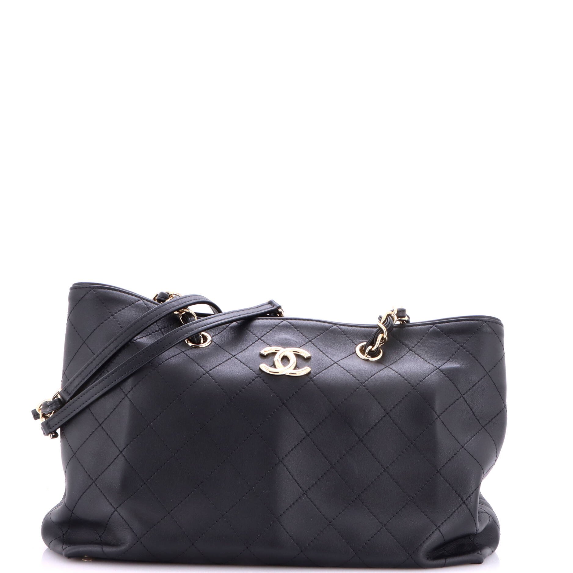 CC Chain Open Shopping Tote Stitched Calfskin Medium