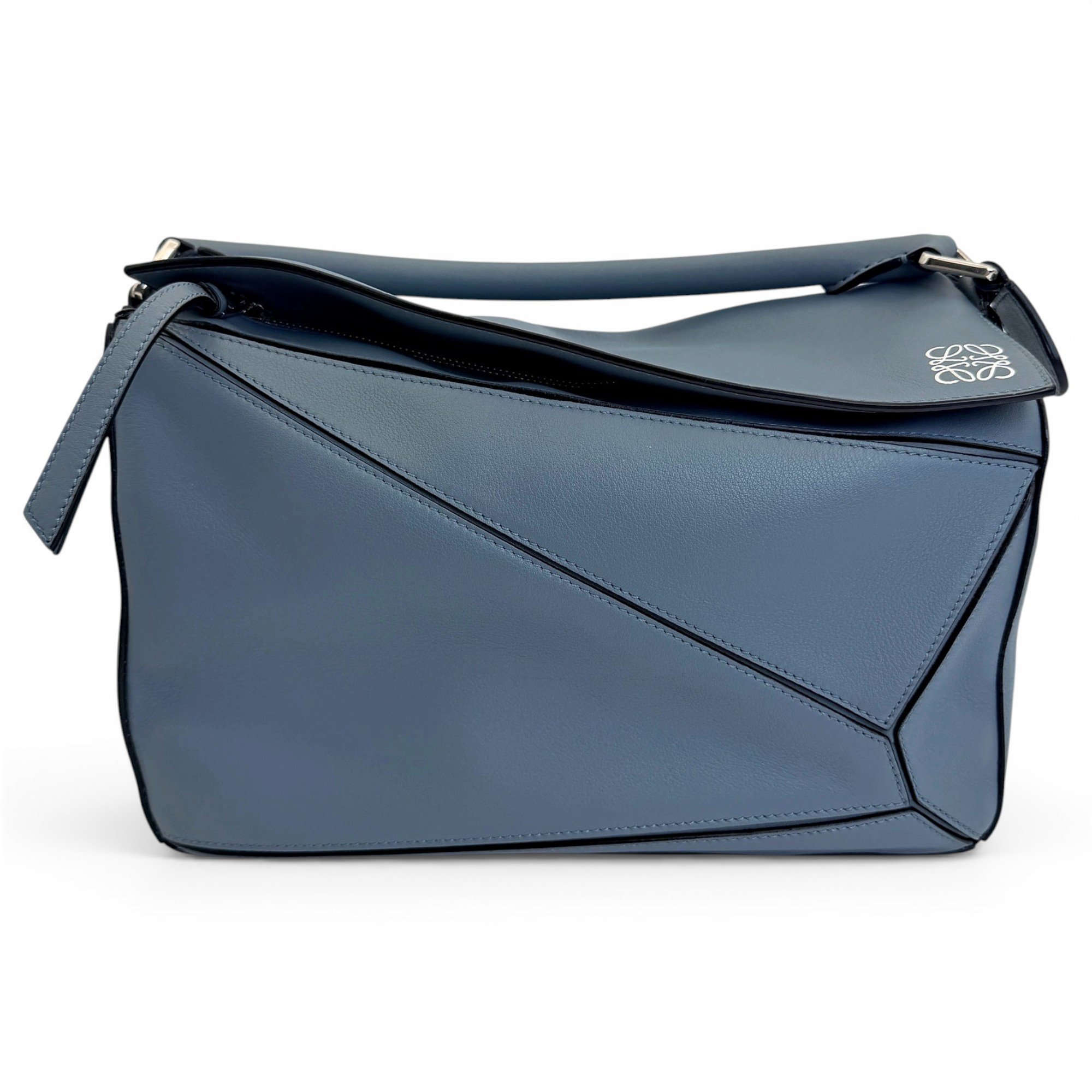 Puzzle leather handbag