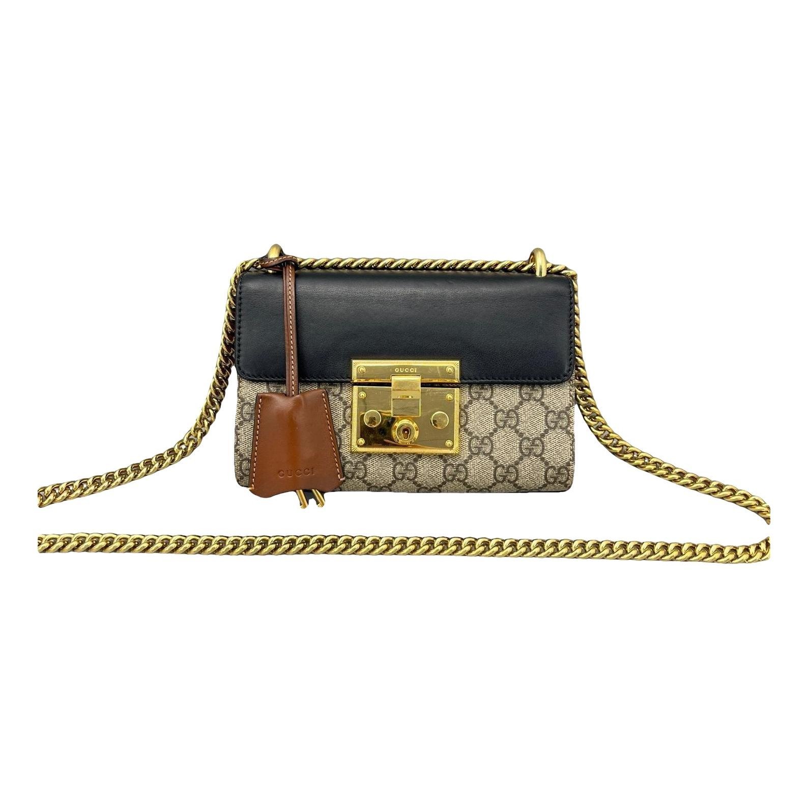 Padlock leather handbag