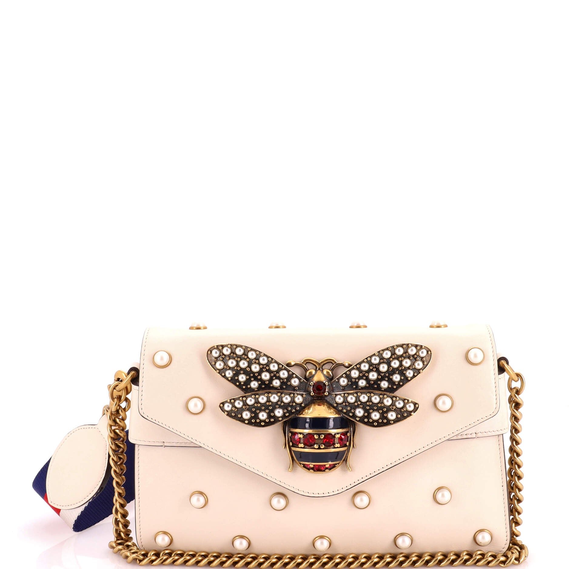 Broadway Pearly Bee Shoulder Bag Embellished Leather Mini