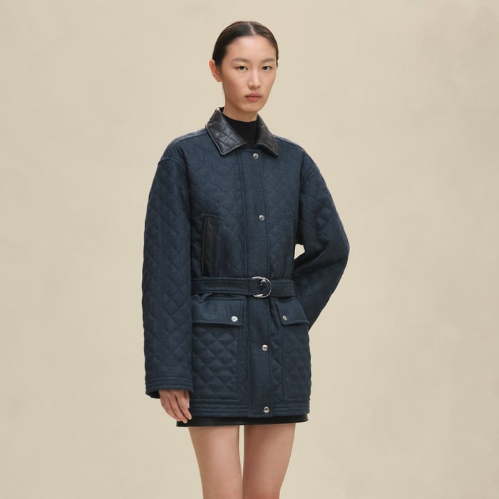 Bleu Céleste Short Quilted Coat