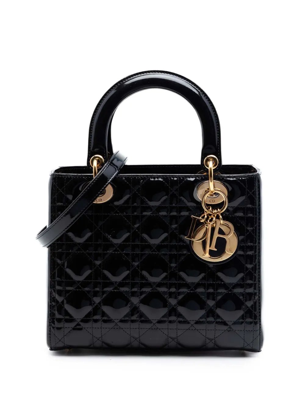 Dior 2014 Medium Patent Cannage Lady Dior satchel