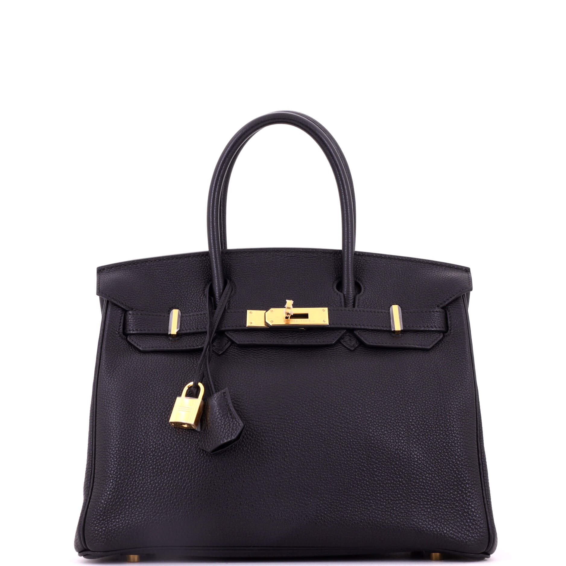 Birkin Handbag Noir Togo with Gold Hardware 30