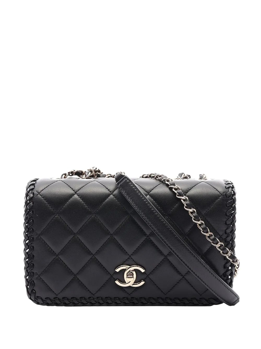 2021-2026 CC Quilted Lambskin Whipstitch Full Flap shoulder bag