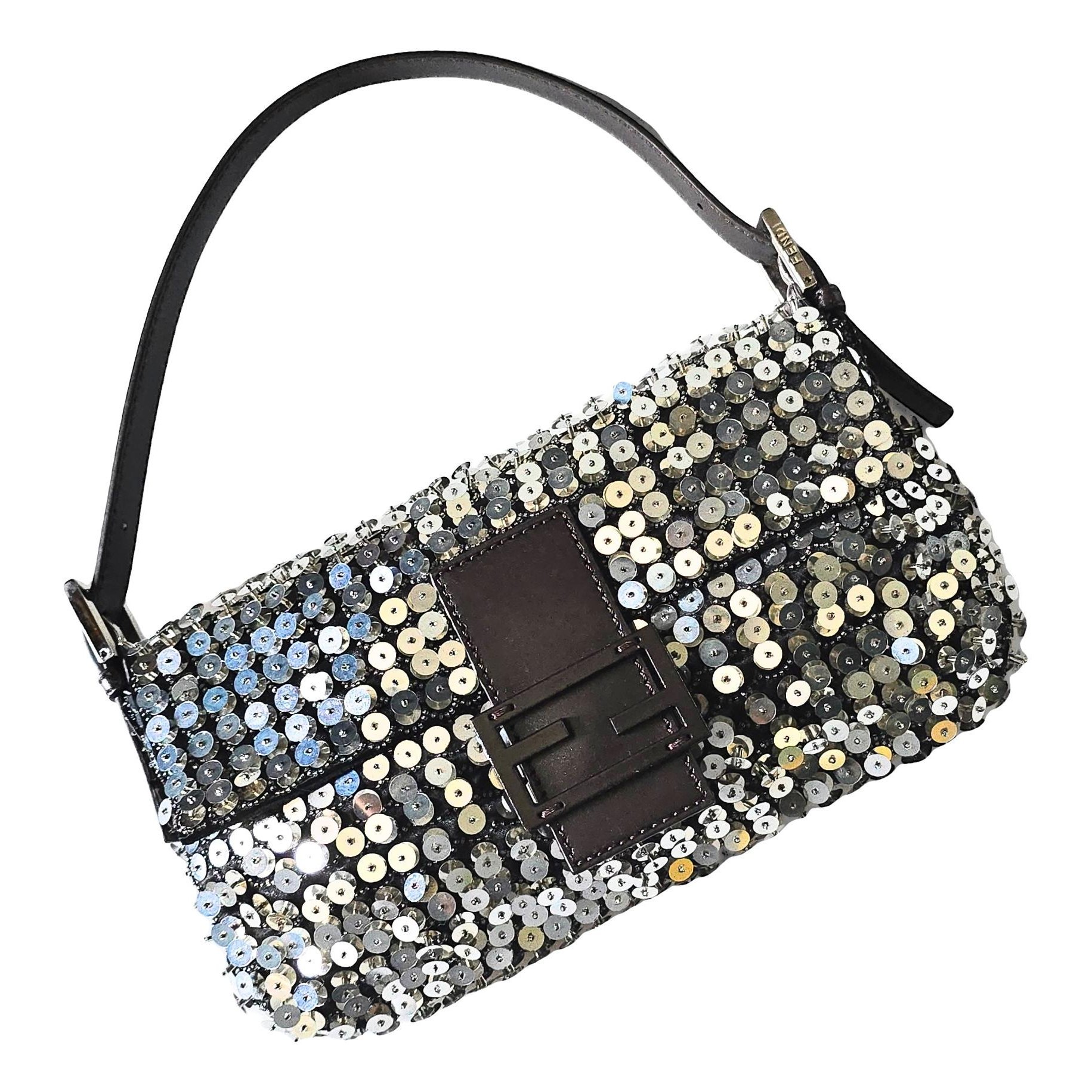 Baguette glitter handbag