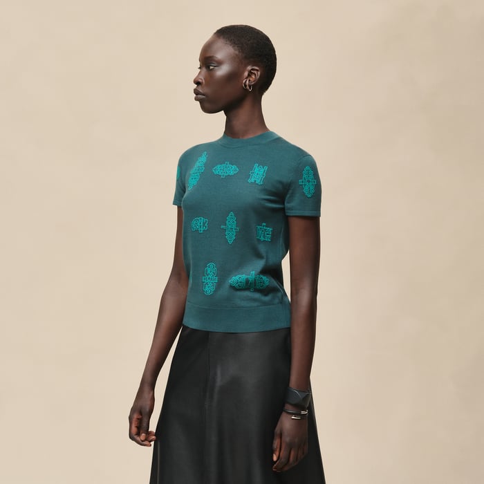 Vert Pin "Ferronnerie" Short-sleeve Sweater