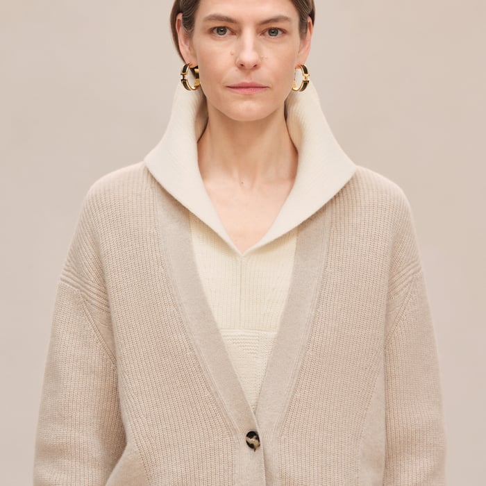 Beige Naturel Long Cardigan