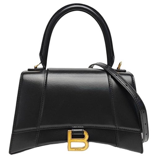 Hourglass leather handbag