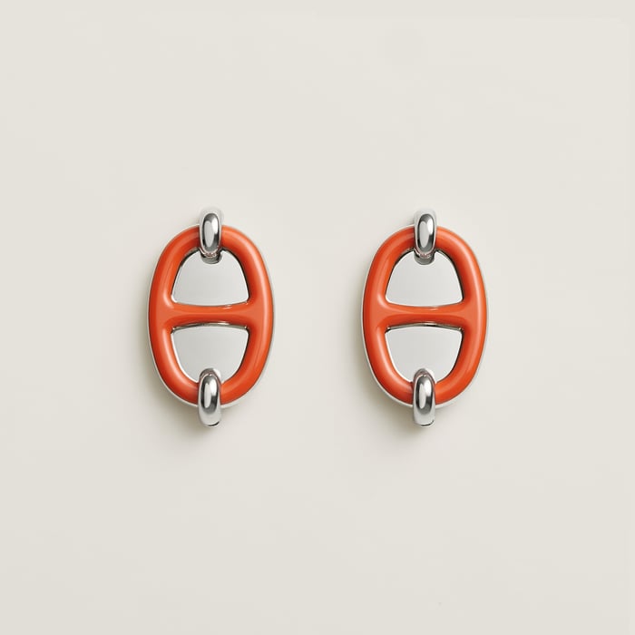 Orange Passion Mini Maillon Earrings