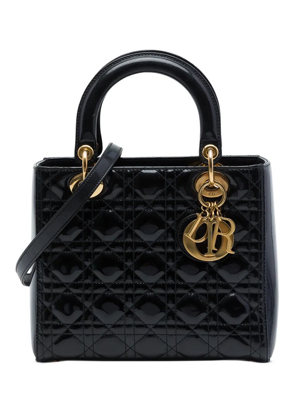 2012 Medium Patent Cannage Lady Dior satchel