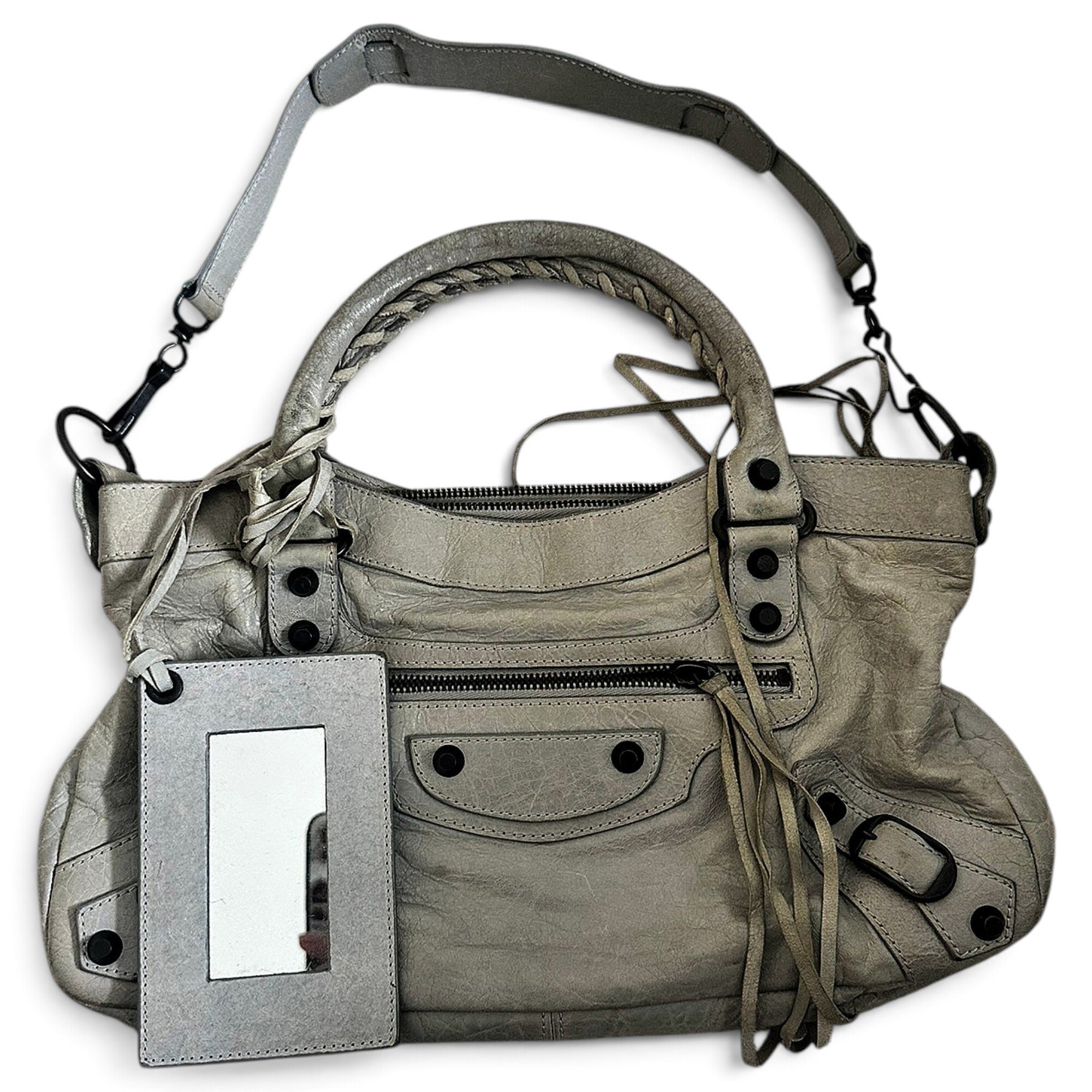 City leather handbag