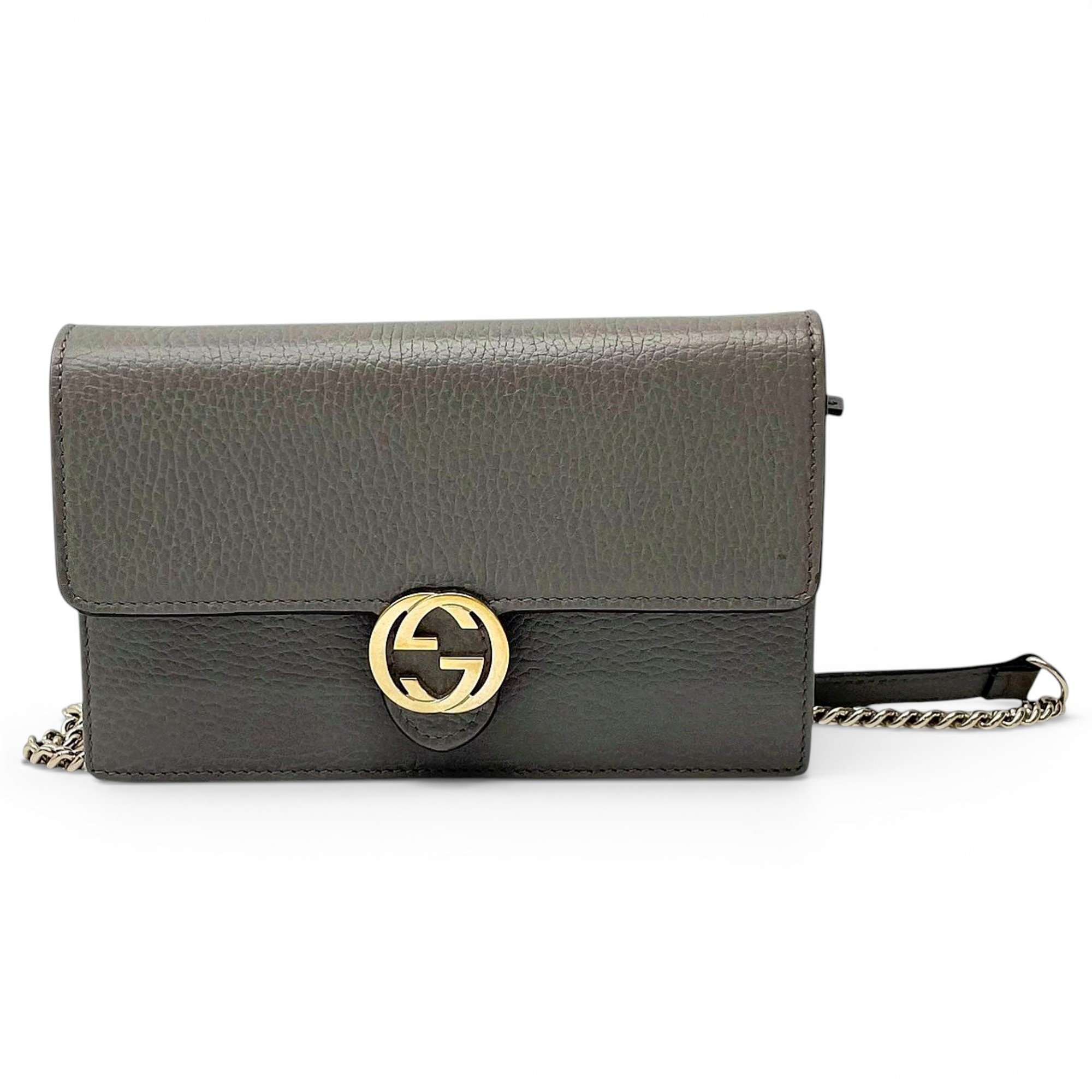 Interlocking leather crossbody bag