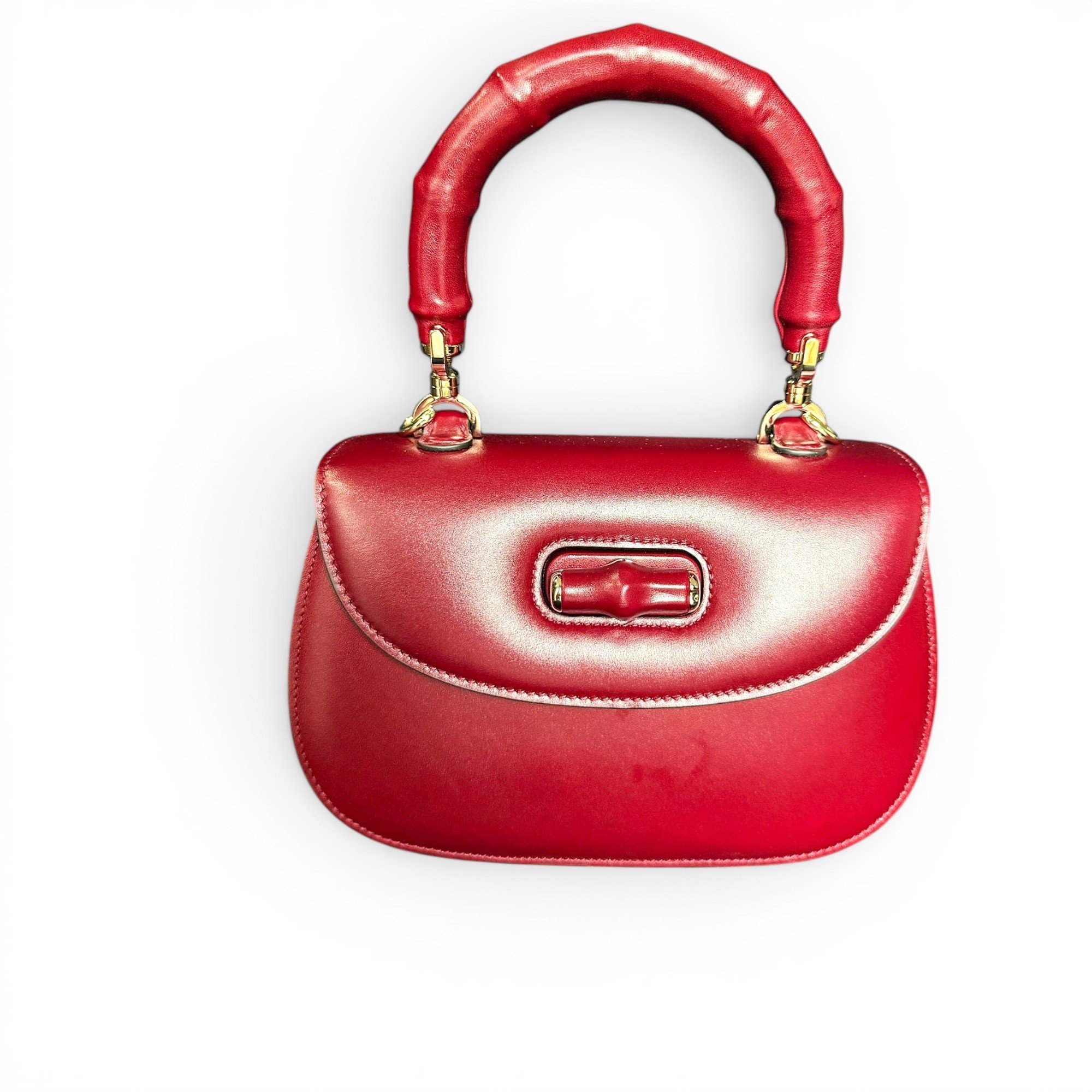 Bamboo Top Handle leather handbag
