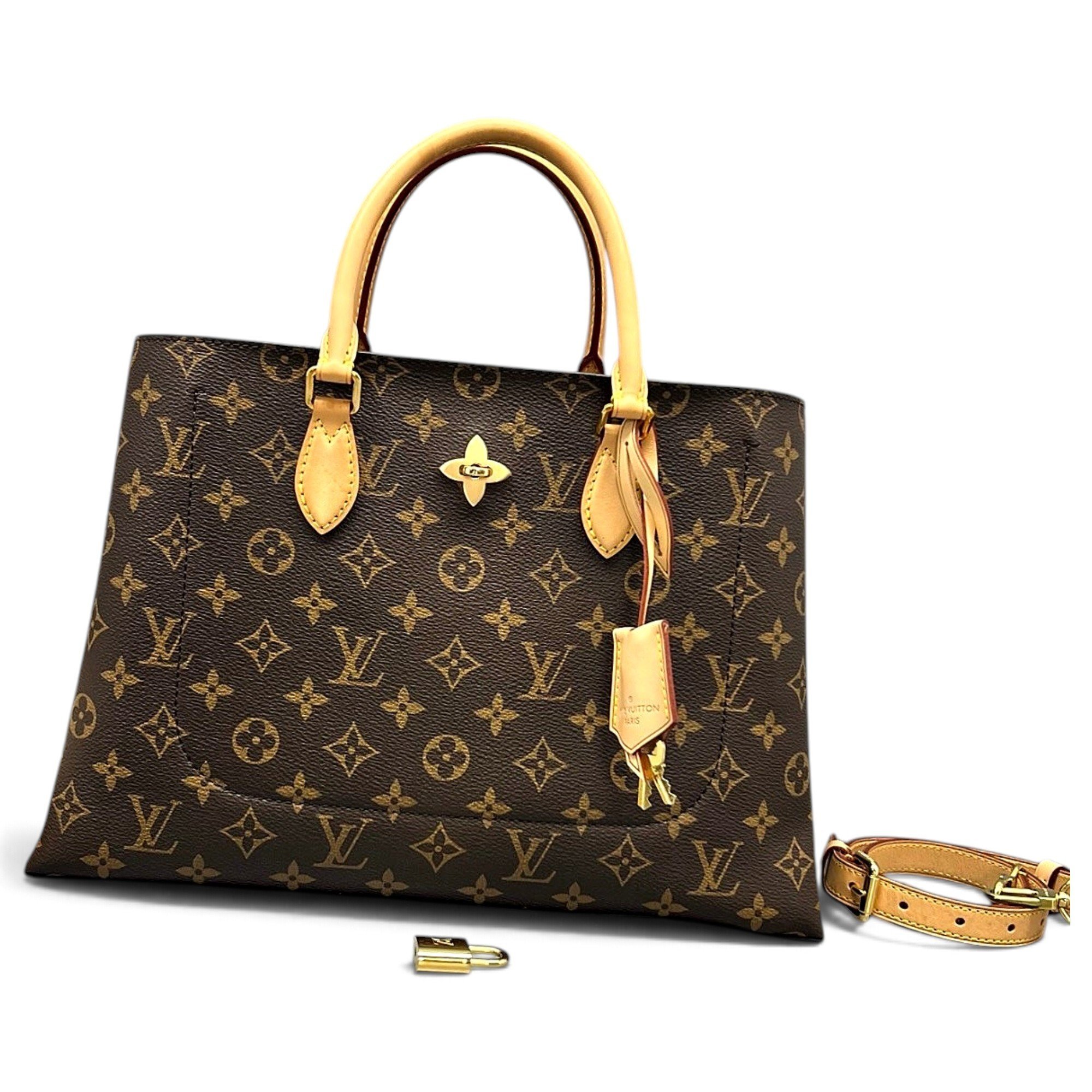 Flower Tote leather tote
