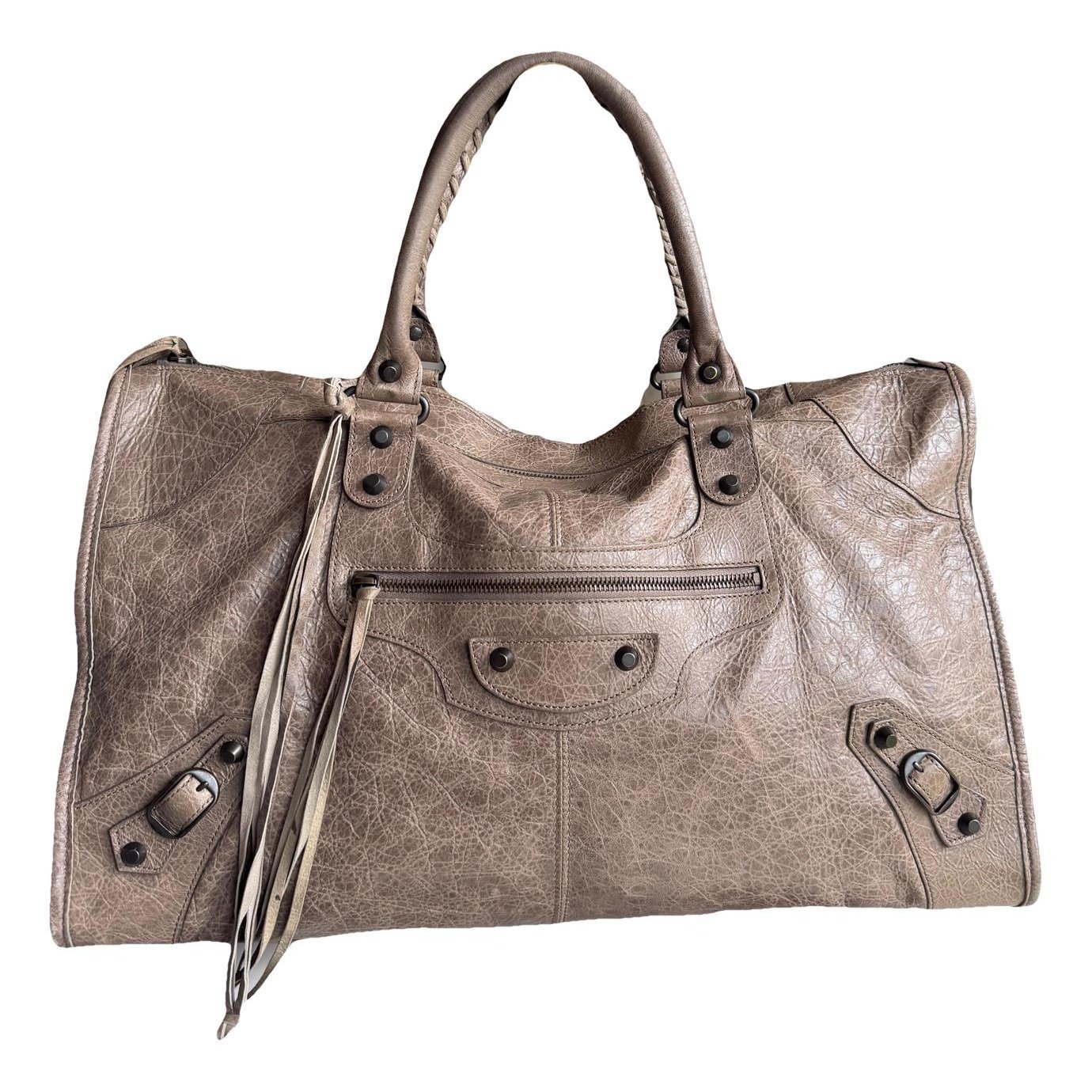 Work leather handbag