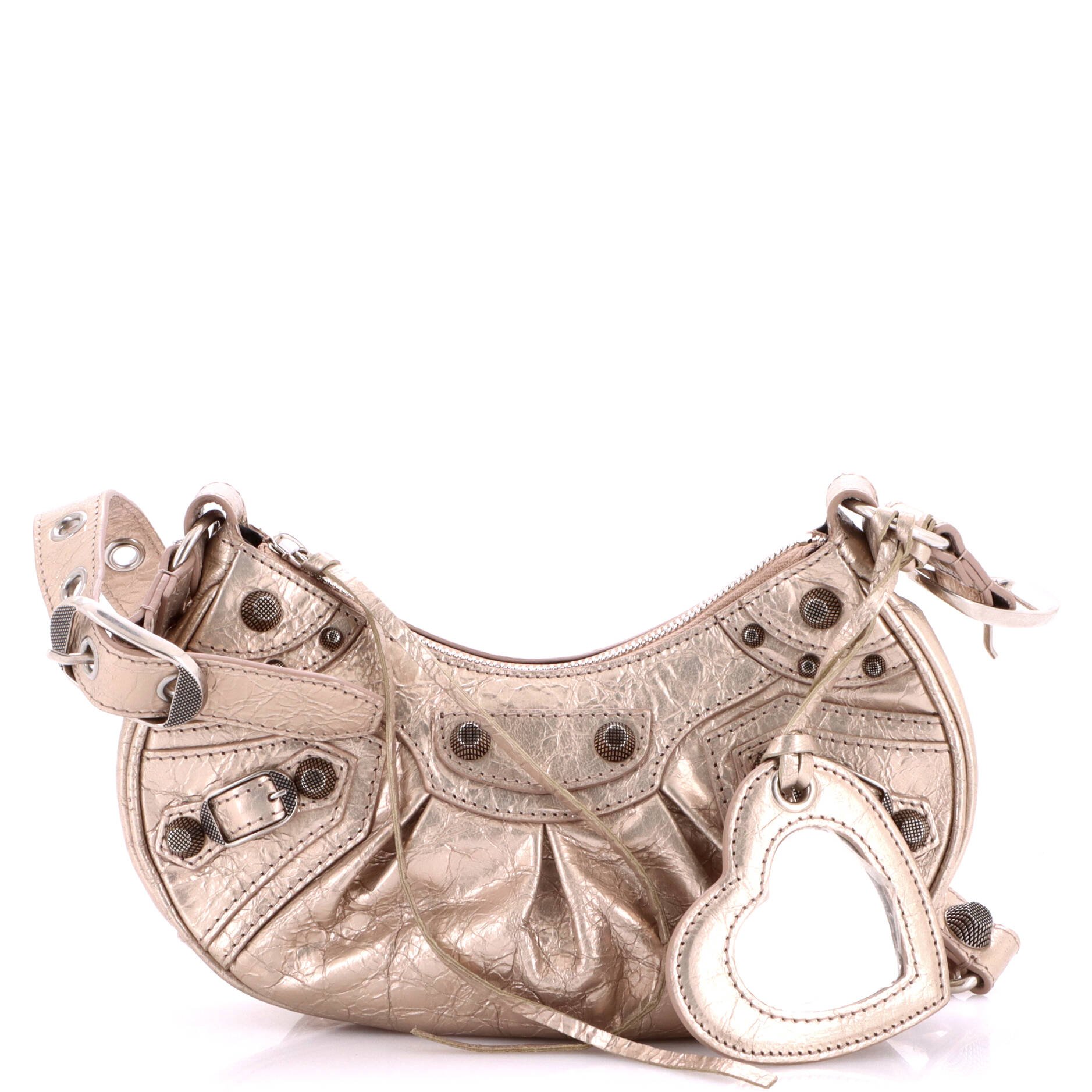 Le Cagole Giant Studs Shoulder Bag Leather XS