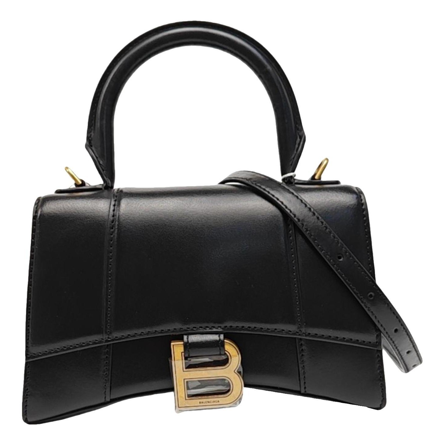 Hourglass leather handbag