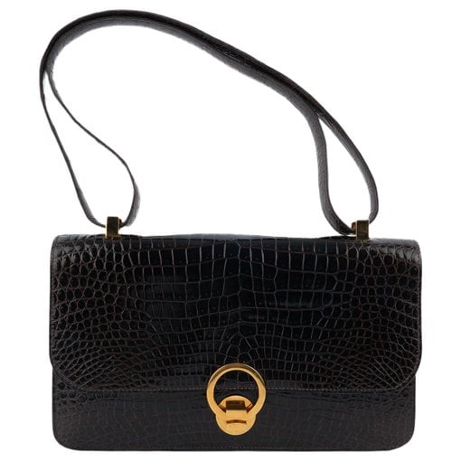 Hermes Porosus Crocodile Skin Handbag 1975