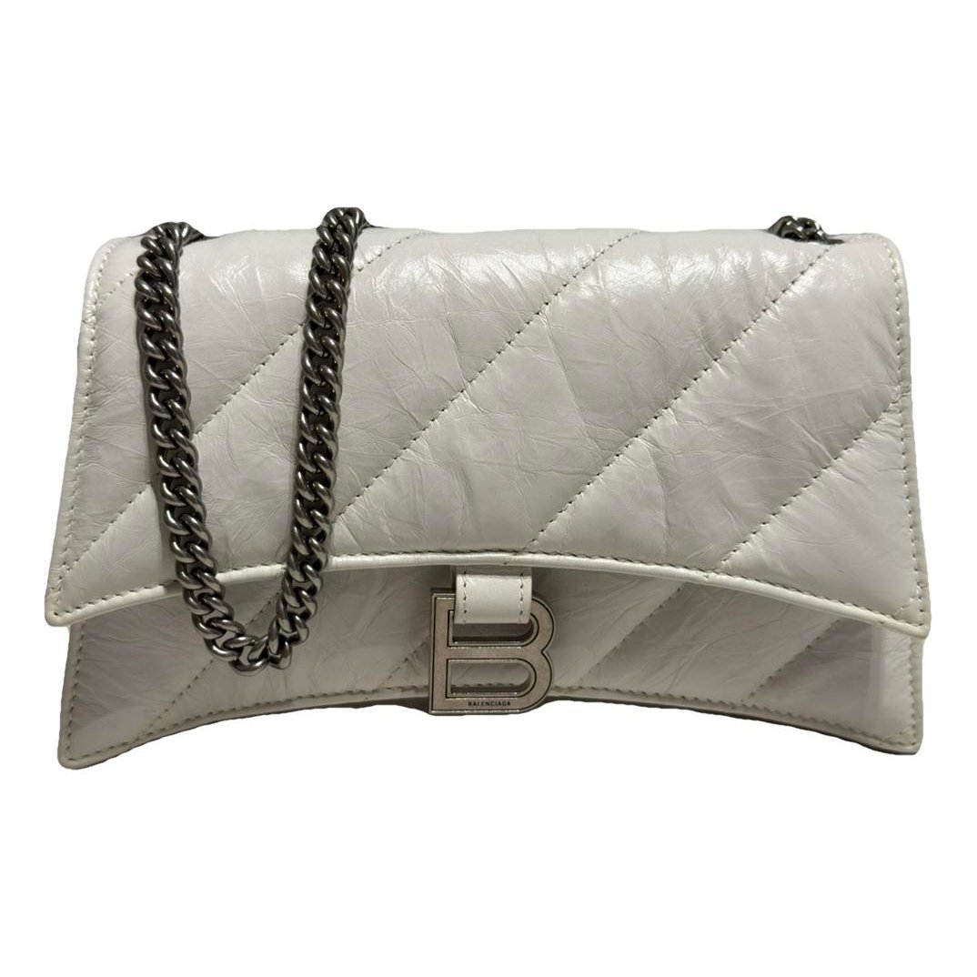 Hourglass leather handbag