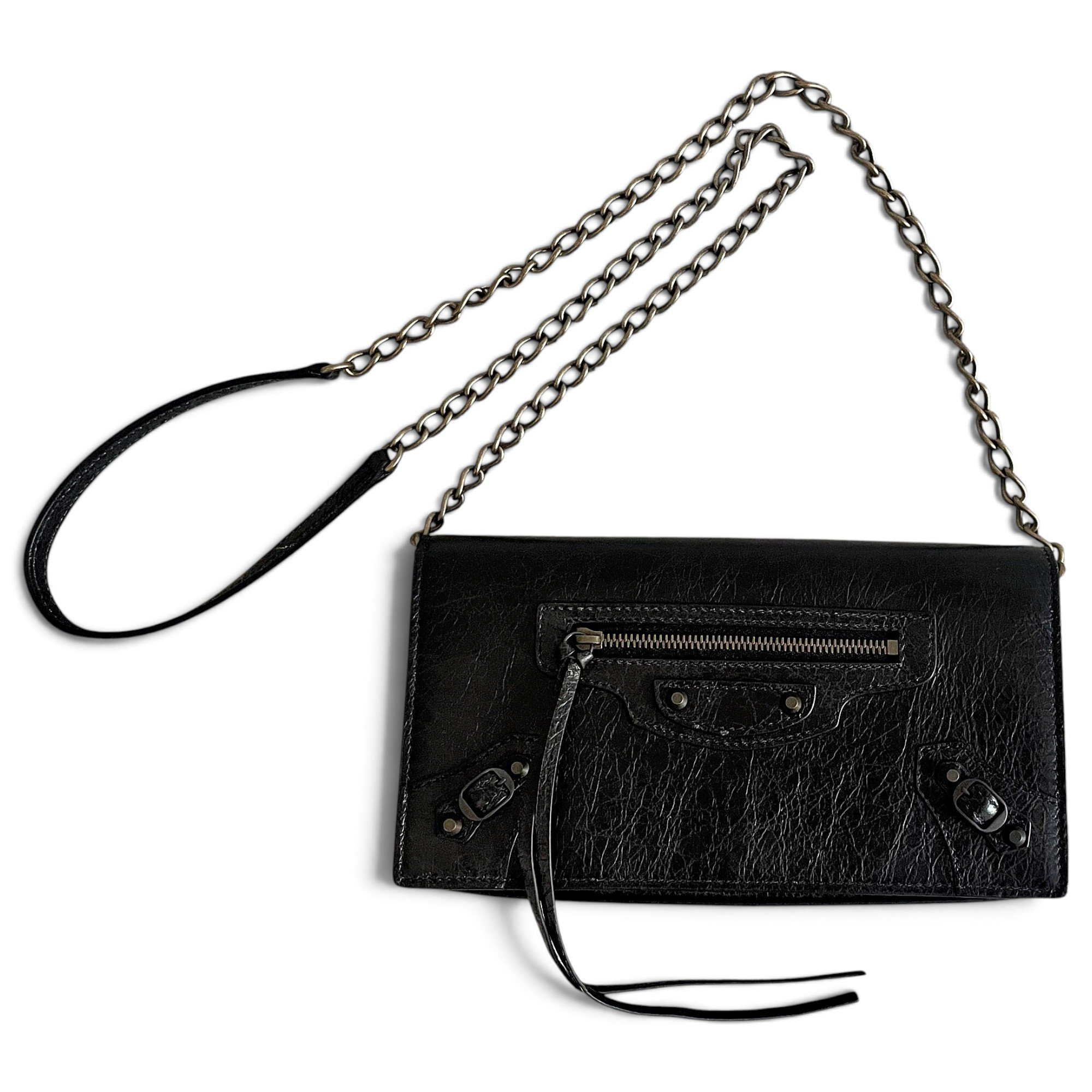 Leather clutch bag
