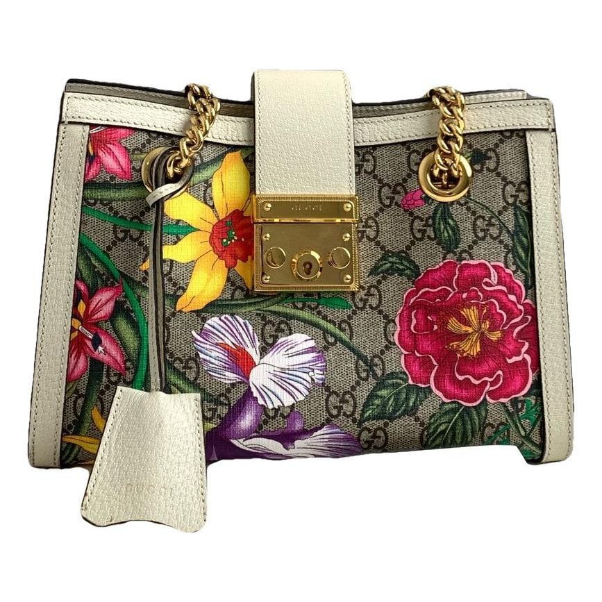 Padlock leather handbag
