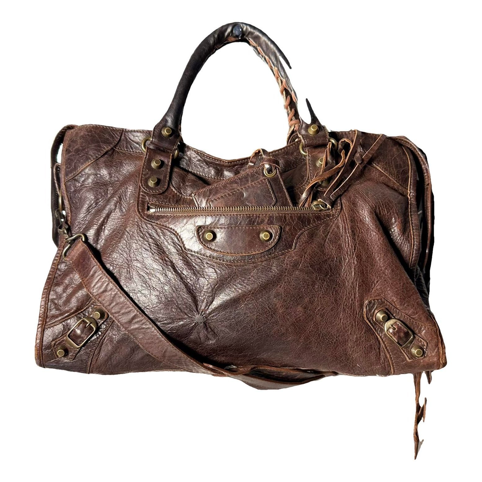 City leather handbag