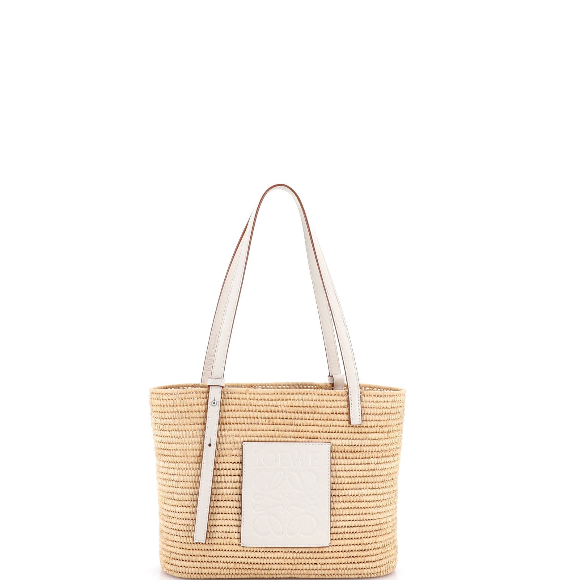 Loewe Square Basket Tote Woven Raffia Small