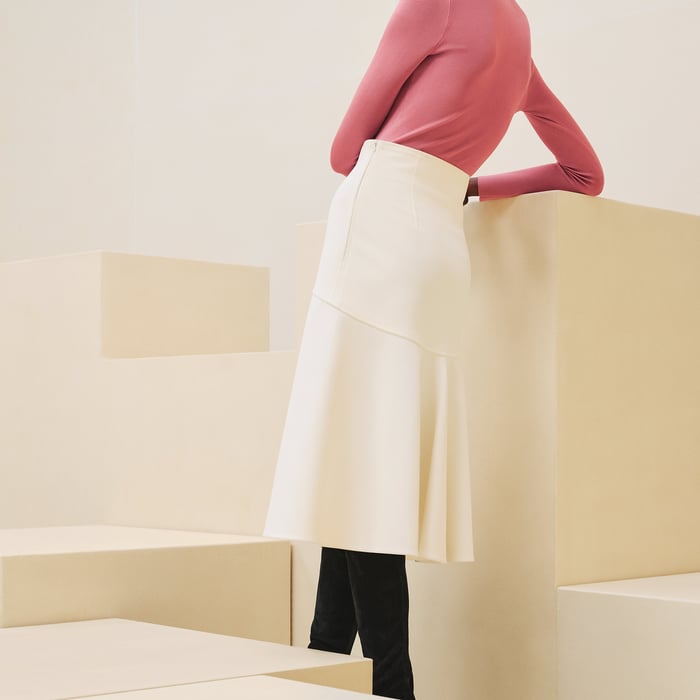 Blanc Cassé Flared Skirt