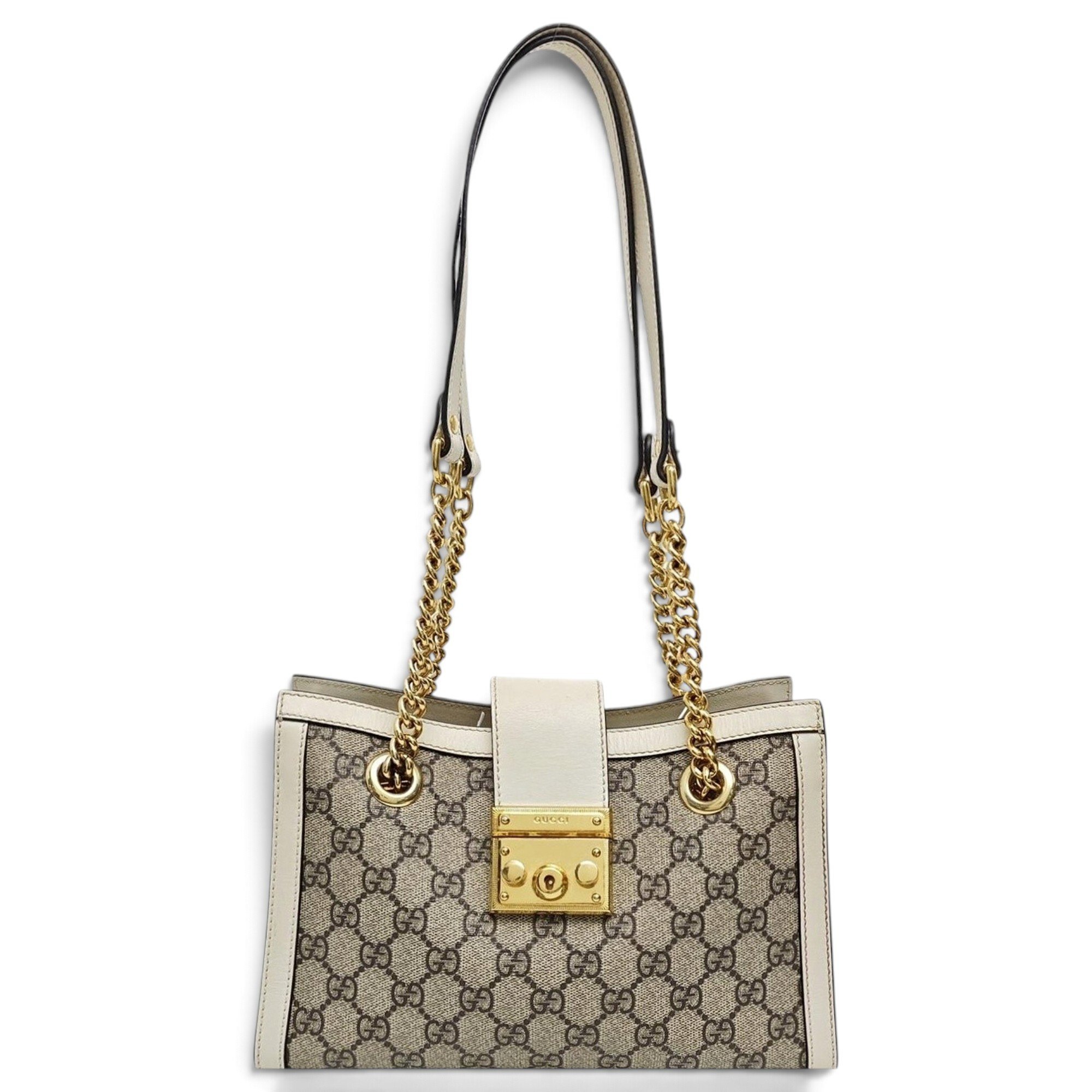 Padlock leather handbag